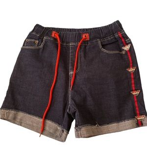 Elastic Waist Denim Shorts